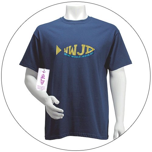 WWJD - What Would Jesus DO? - T-Shirt - Quality 100% Heavy Weight Preshrunk Cotton - Medium Blue