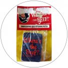 Vintage "WHERE'S THE BEEF" Denim Look - Embroidered Iron-On Patch  - New Original Package Stock