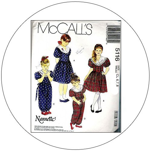 McCall's No. 9206 Sewing Pattern - Girls Dress Jumpsuit and Headband - Size 6-7-8