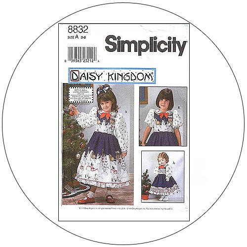 Simplicity No. 8832 Sewing Pattern - Child's Dress Doll Dress for 18" Doll - Size 3-8