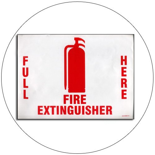 Full Here Fire Extinguisher Self-Adhesive Label Sign - 9