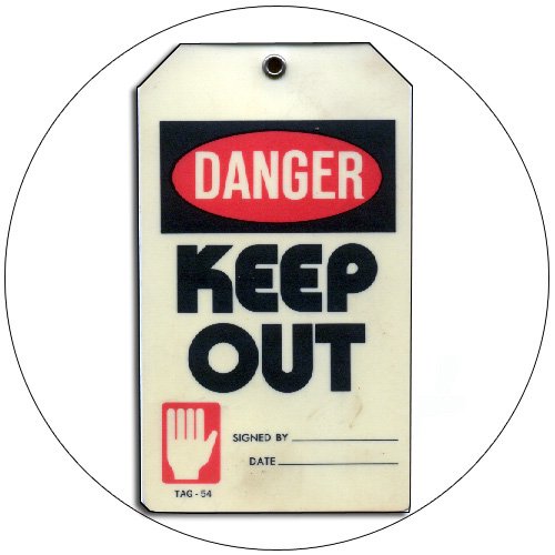 Danger Keep Out Tag - Plastic - 5 1/2"H x 3 1/4"W - PLASTICTIP  No. Tag-54