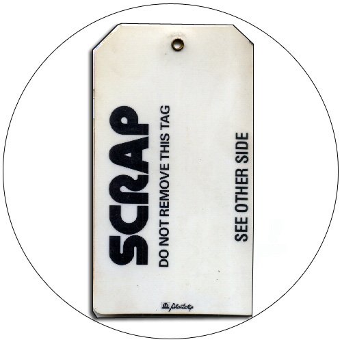 Scrap Production Tag -  Plastic - 5 1/2"H x 3 1/4"W - PLASTICTIP No. Tag-200