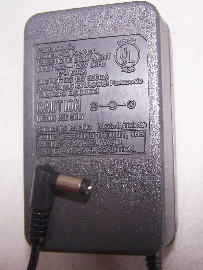 Panasonic Power Supply AC Adapter - Model: KX-A07L - (Refurbished)