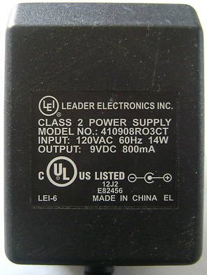 Leader Electronics Inc. AC Power Supply Adaptor No. 410908RO3CT (Refurbished)