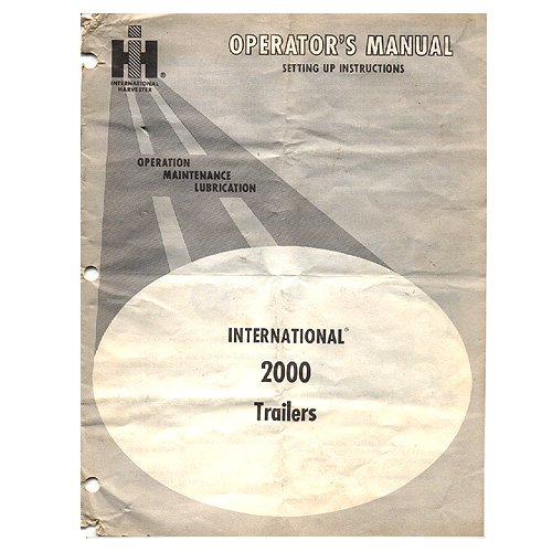 Original International Harvester Operator's Manual: International 2000 Trailers - 1083854R1