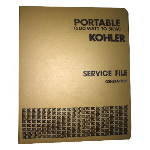 Original Kohler Master Service File Portable Generators 500 Watt To 5KW Binder 1, Circa '70's