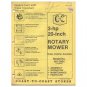 Original 1979 Coast To Coast Stores Owner’s Manual 3-hp 20" Rotary Mower Model No. 481-2004