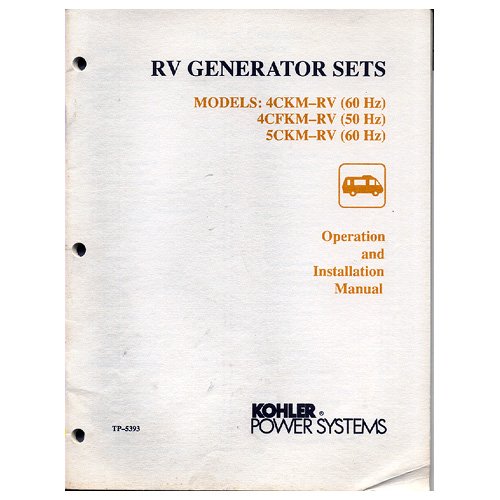 Original 1991 Kohler RV Generator Sets Operation & Installation Manual No. TP-5353 5/91