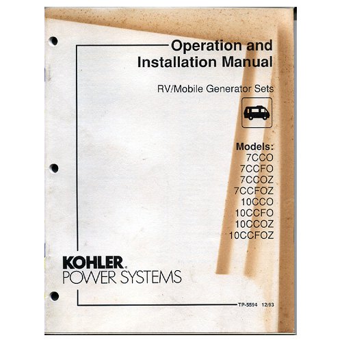 Original 1993 Kohler RV/Mobile Generator Sets Service Manual No. TP ...