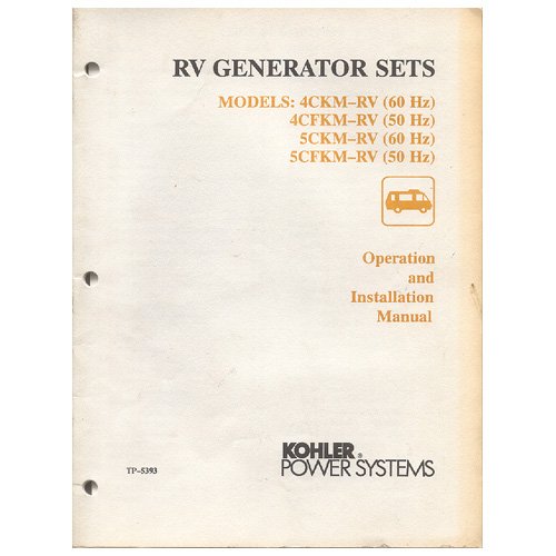 Original 1991 Kohler RV Generator Sets Operation & Installation Manual No. TP5353 2/91