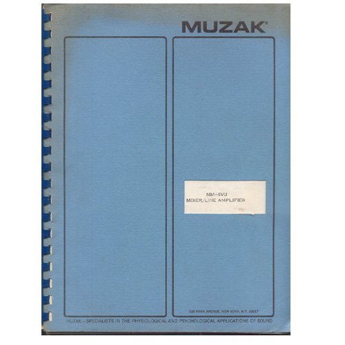 Original 1980's Muzak Instruction Manual & Schematics Mixer / Line Amplifier Model MM-6VU