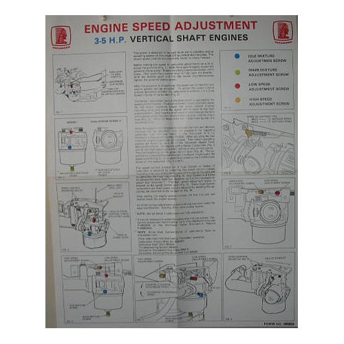 Original Circa 1990&acirc;��s Tecumseh Promotional Service Chart Form No. 695659 (Vintage Collectible)