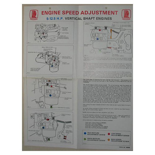 Original Circa 1990&acirc;��s Tecumseh Promotional Service Chart Form No. 695660 (Vintage Collectible)