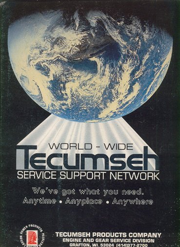 Original 1987 Tecumseh Service Support Network Promotional Service Material (Vintage Collectible)