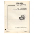 Original 1981 Kohler Parts List Model 1.75MBM XL Series Portables No. TP-1186 (Vintage Collectible) Original 1981 Kohler Parts List Model 1.75MBM XL Series Portables No. TP-1186 (Vintage Collectible)