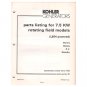 Original 1980 Kohler Generator Parts Listing 7.5 KW Rotating Field Models No. TP-5045 (Collectible)