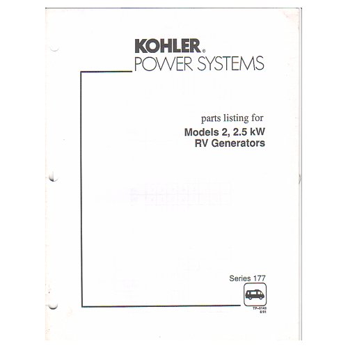Original 1991 Kohler Power Systems Parts Listing Models 2, 2.5 kW No