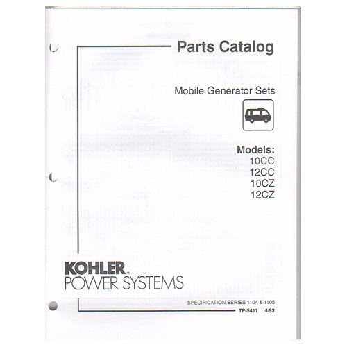 Original 1993 Kohler Parts Catalog Mobile Generator Sets Models: 10CC ...