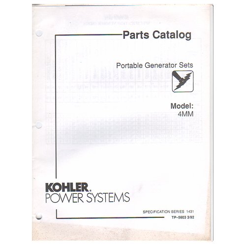 Original 1992 Kohler Power Parts Catalog Portable Generator Sets Model