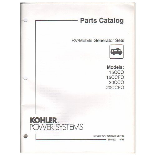 Original 1992 Kohler Parts Catalog RV/Mobile Generator Sets Model