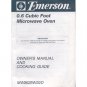 Original Emerson 0.6 Cubic Foot Microwave Oven Owner’s Manual Model MW8625W Form No. 80-2055