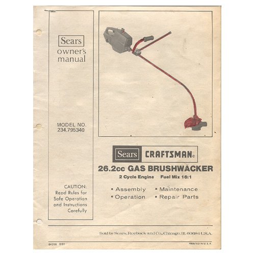 Original 1981 Sears Craftsmen Owner&acirc;��s Manual Model No. 234.795340 Form Part No. 64298