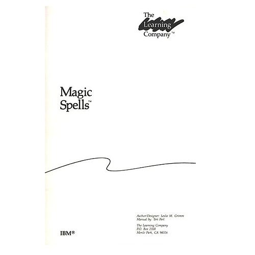 Original 1986 The Learning Company Magic Spells Manual (Vintage)