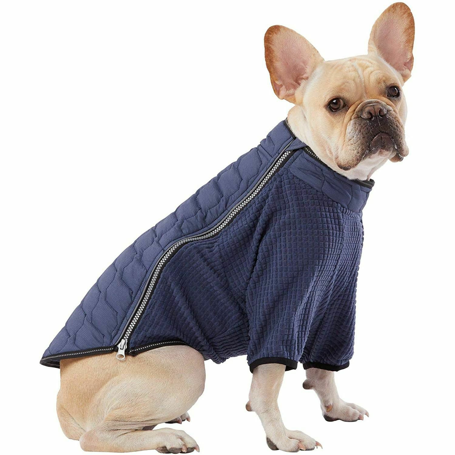 TOP PAW Packable Blue Reflective Dog Coat Size Medium