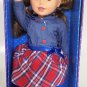 Play Zone Style Girls 18" Doll "Sara" Brunette Denim Jacket Red Peddle Pushers