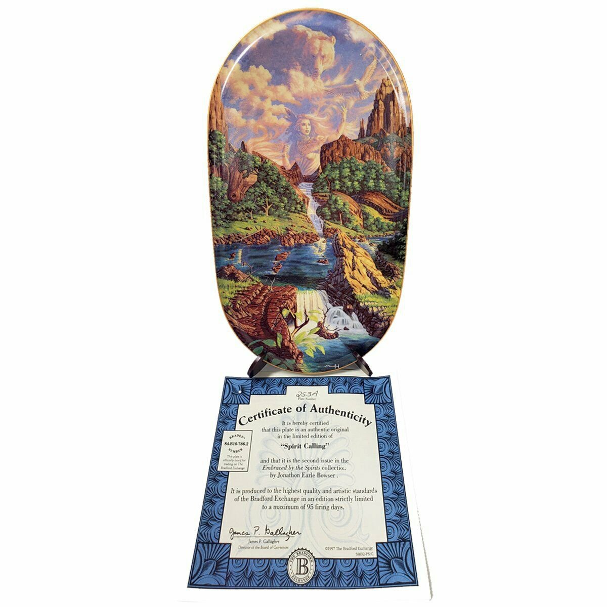 Native American Indian Collector Plate "Spirit Calling" by Jonathon Earle Bowse