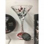 Lolita The Martini Collection "Shop Til You Drop" Hand Painted Glass Wine Marti