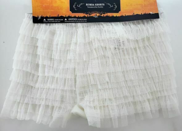 Tricks or Treats Rumba Shorts White Lace Adult Size Large