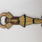 Vintage Bronze Enamel Greek Male Dancer Bottle Opener, Red Vest/Shoes
