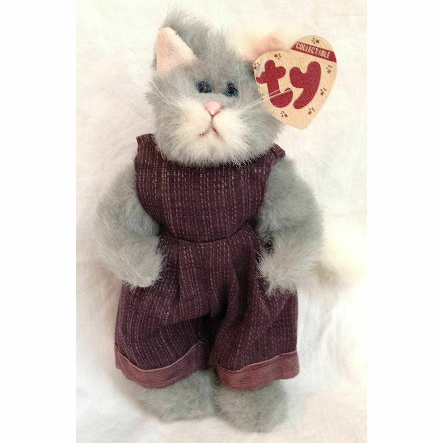 Ty Attic Treasures Whiskers 8 Plush Cat (Dark Purple Jumper)
