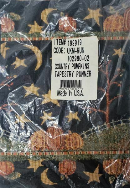 Country Pumpkins Tapestry Table Runner 54"