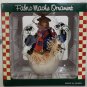 Vintage Design Fabric Mache Roly Poly Ornament Noel Reindeer 5.5 Inch