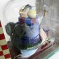 Vintage Design Fabric Mache Roly Poly Ornament Sledding Snowman 5.5 Inch