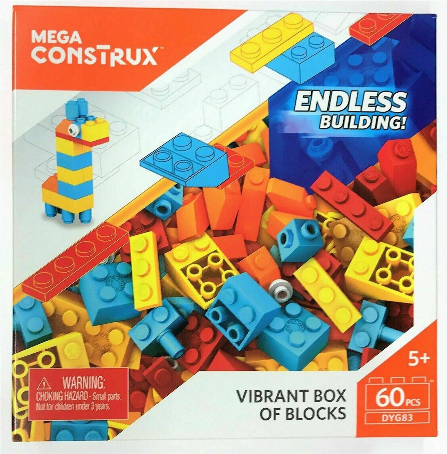 Mega Bloks Construx DYG83 Vibrant Box of Blocks 60pc