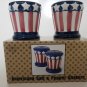 Americana Patriotic Uncle Sam Hat Red, White and Blue Salt & Pepper Shakers