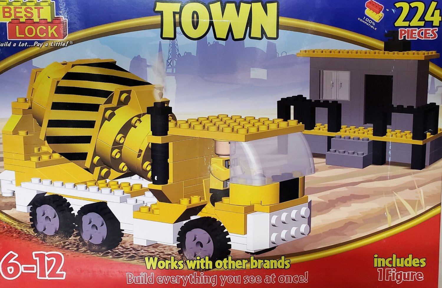 2016 Best Lock 224 Piece Town Construction Mixer Building Set
