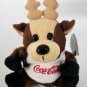 1997 Collectible Coca-Cola Brand Bean Bag Plush - Reindeer In Coca-Cola Tank Top