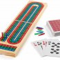 Solid Wood Cribbage Folding Board with Playing Cards