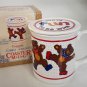 Vintage Ceramic Happy Thoughts Coaster Mug Set - Dancing Bears Coffee Mug w/ Lid