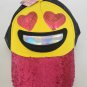 Emoji Heart Eyes Pink Sparkle Girls Baseball Cap Hat Snapback Yellow/Black