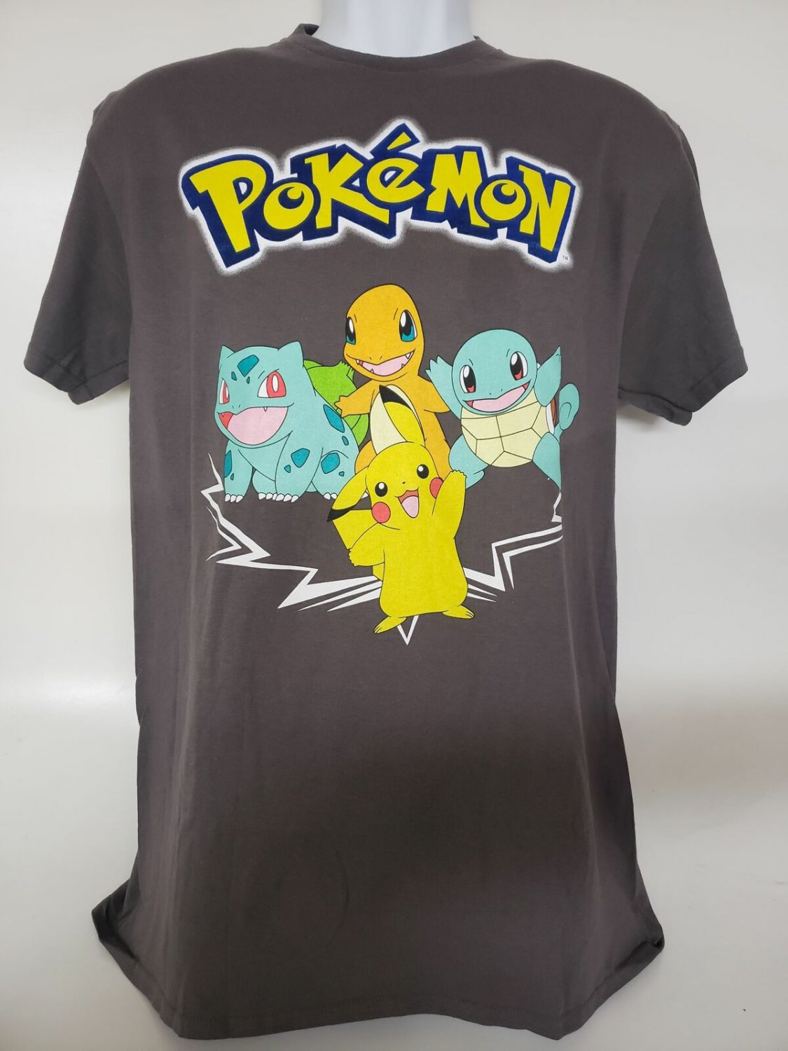 Pok&Atilde;&copy;mon Pikachu & Friends Graphic Short Sleeve T-shirt Adult Size Small Grey