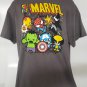 Kids Marvel Heroes Graphic Short Sleeve T-shirt Adult Size Large 42/44 Grey
