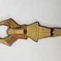 Vintage Bronze Enamel Greek Male Dancer Bottle Opener, Gold Vest/Shoes