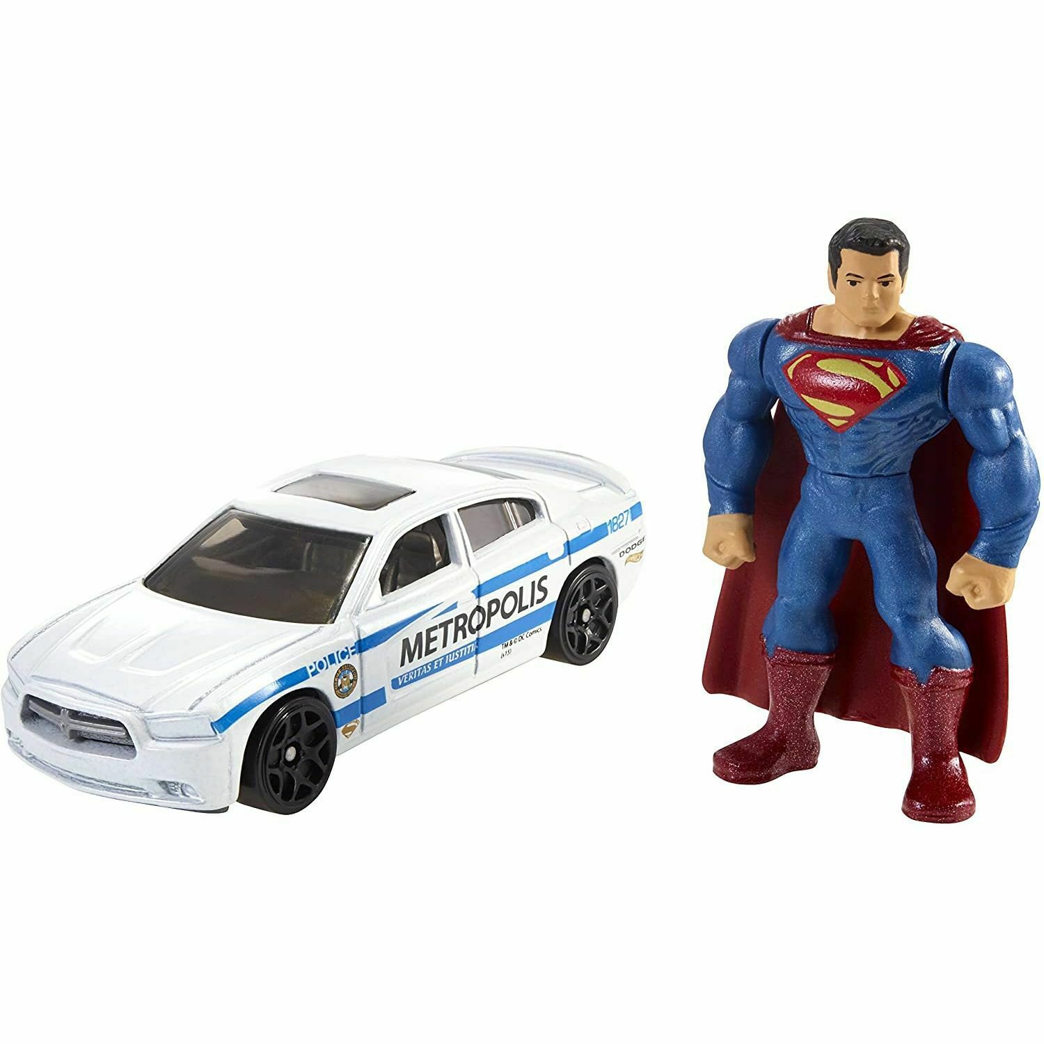 Hot Wheels Batman v Superman Dawn of Justice Superman Mini Fig & Dodge Charger V