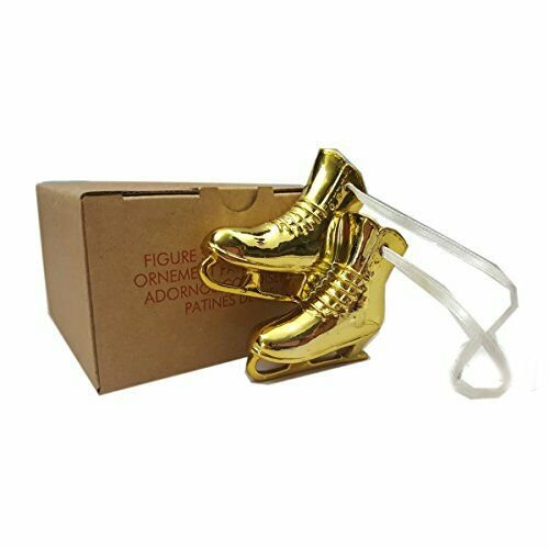 Avon 2015 Goldtone Figure Skates Ice Skating Ornament